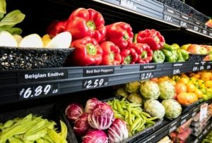 Produce department in a grocery store