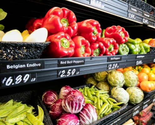 Produce department in a grocery store