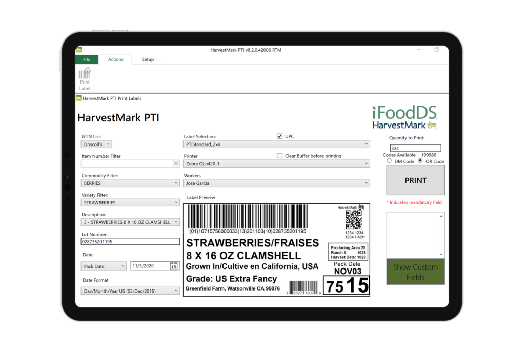 Screenshot of the iFoodDS Case Level Traceability solution