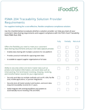 A Checklist for Choosing the Right FSMA 204 Traceability Partner For Suppliers