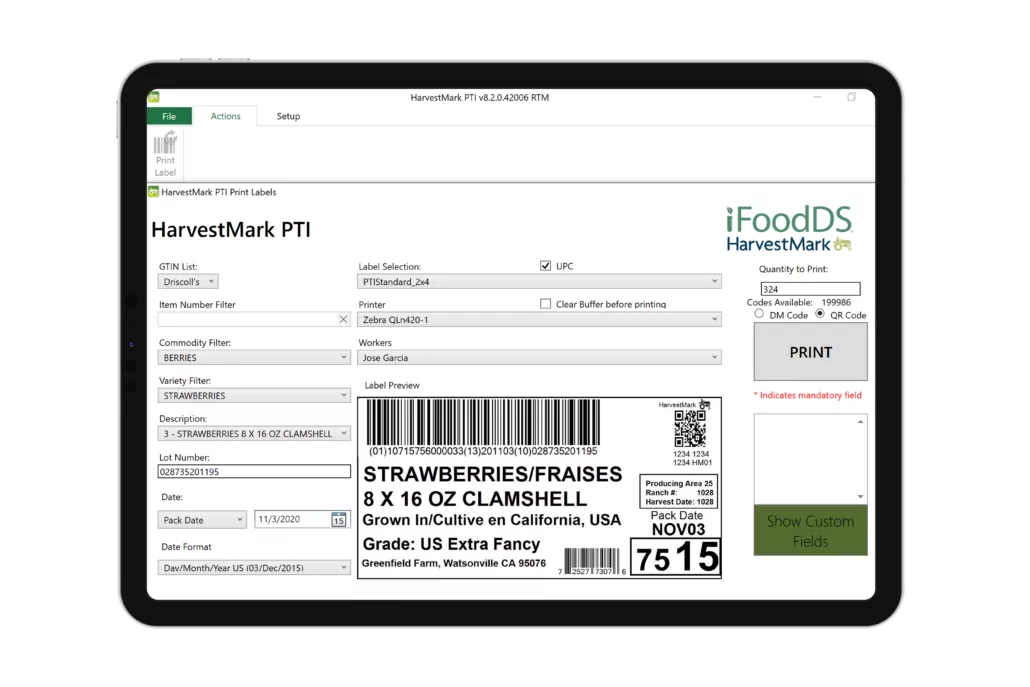 Screenshot of the iFoodDS Case Level Traceability solution