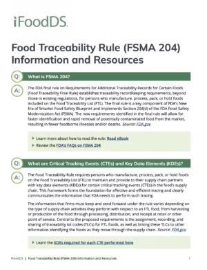 FSMA 204 Info and Resources